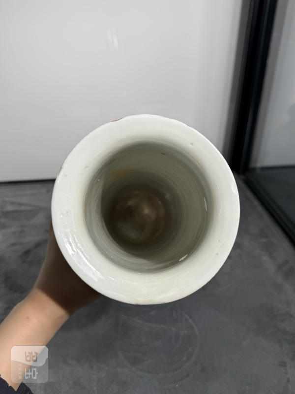 清晚期青花缠枝花卉纹帽筒 - 图6